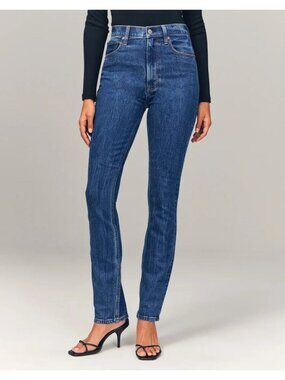 ABERCROMBIE & FITCH Curve Love The 90's Slim Straight Ultra High-Rise Jean 27